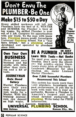 Be A Plumber -- Popular Science 1950