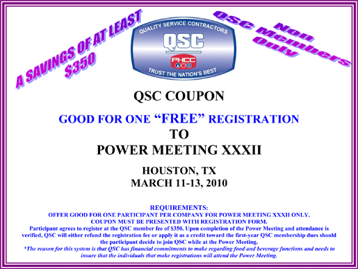 QSCFree  Power Meeting Coupon