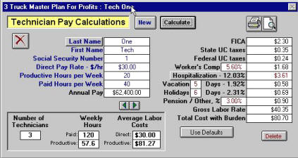 Tech Pay Flat Rate Calculations