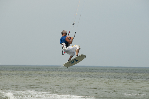 Mike Conroy, NSPG VP, relaxing on his kiteboard