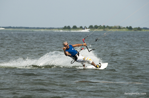 Mike Conroy, NSPG VP, relaxing on his kiteboard