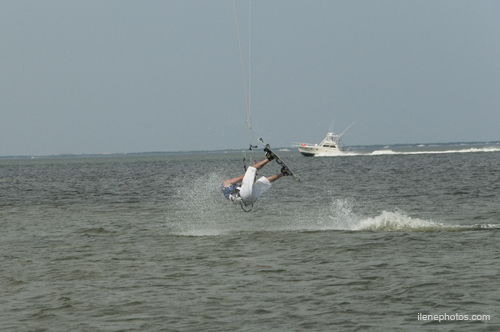Mike Conroy, NSPG VP, relaxing on his kiteboard