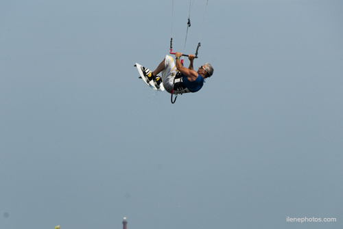 Mike Conroy, NSPG VP, relaxing on his kiteboard