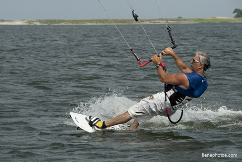Mike Conroy, NSPG VP, relaxing on his kiteboard